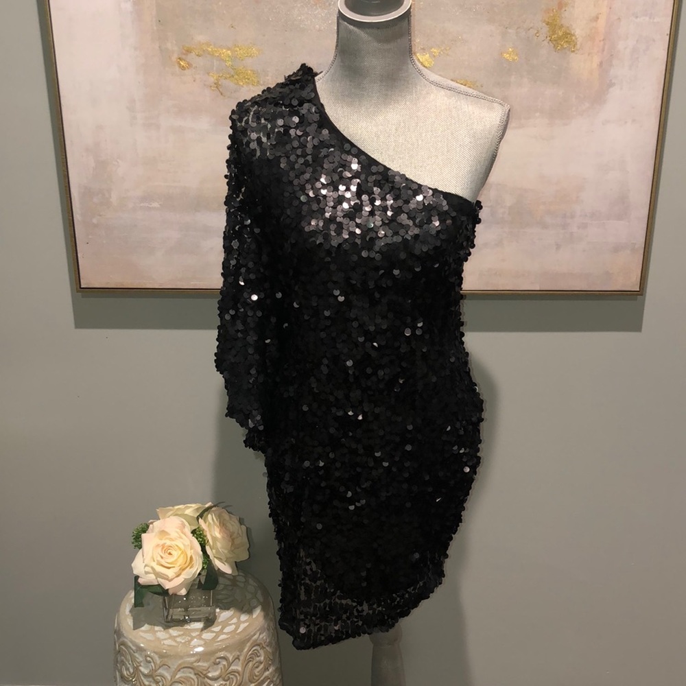 Akira black sequins dress size medium